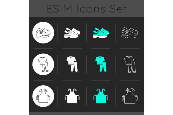 Disposable Medical Uniform Icons Set Review
