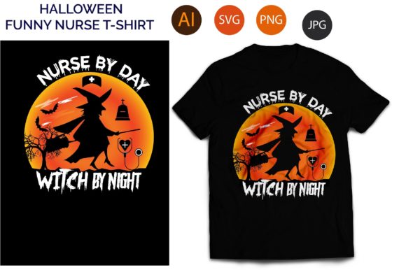 Funny Nurse Halloween Graphics & Print Templates