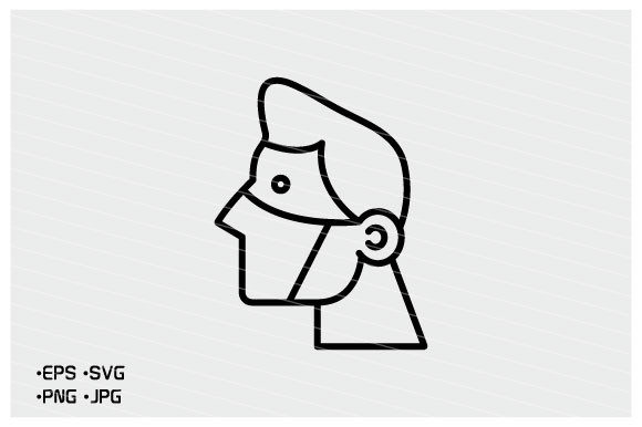 Man in Medical Face Mask Icon Graphics and Icons