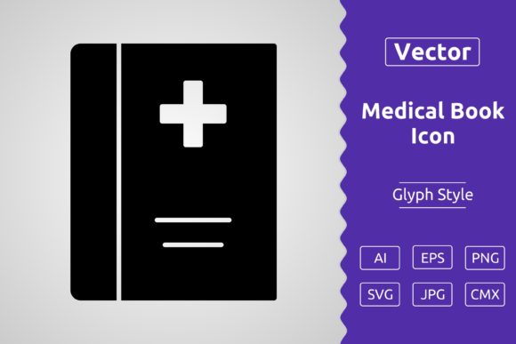 Medical Book Glyph Icons for Graphics