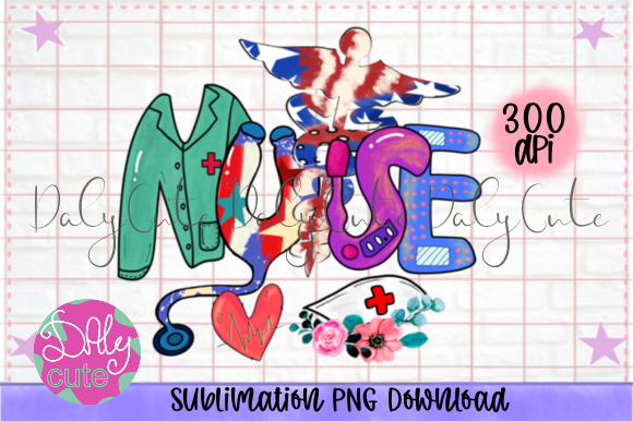 Nurse American PNG: Patriotic Graphics & Print Templates