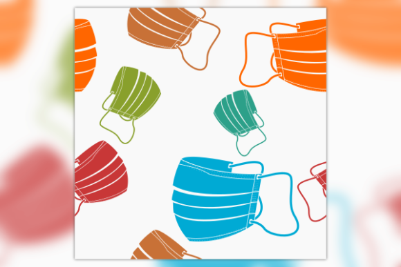 Side View Medical Mask Seamless Pattern Graphics