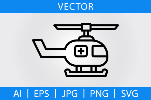 Vector Medical Helicopter Icons for Modern Graphics